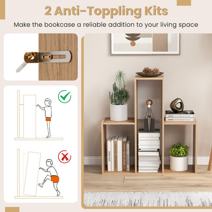 Concave/Convex Bookshelf for Living Room Bedroom Study Office