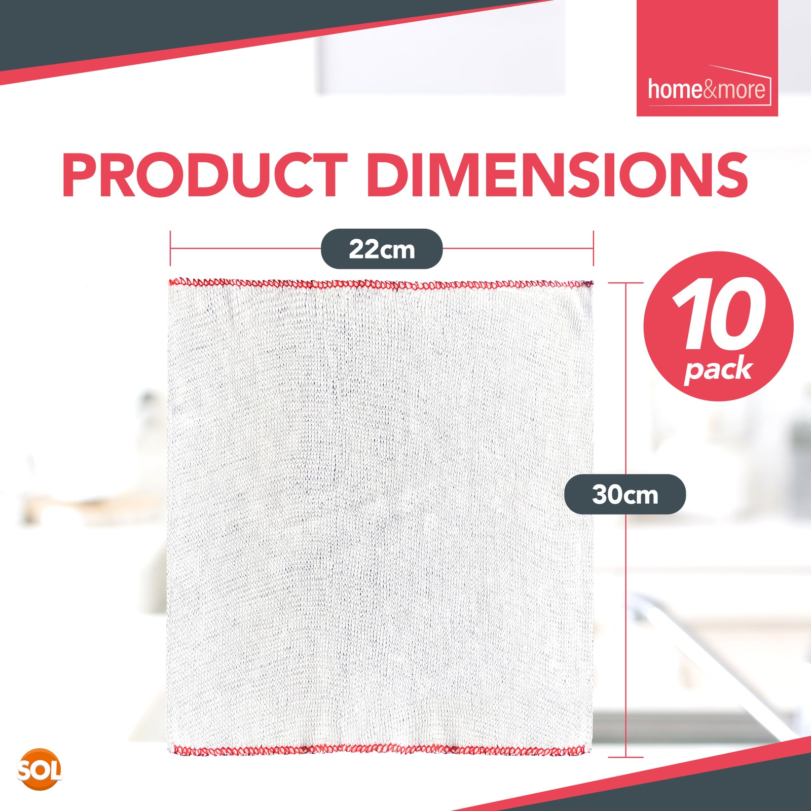 10Pk Dish Cloths White Cotton Dishcloth Kitchen Cleaning Drying Absorbent Towels