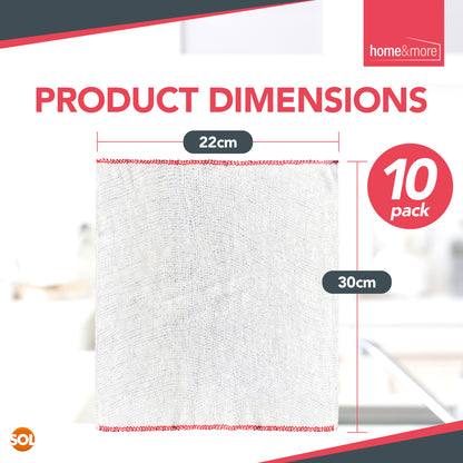 10Pk Dish Cloths White Cotton Dishcloth Kitchen Cleaning Drying Absorbent Towels