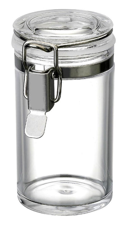 Plastic round Jar Airtight Preserve Food Clip Top Spice Chutney Storage Jars