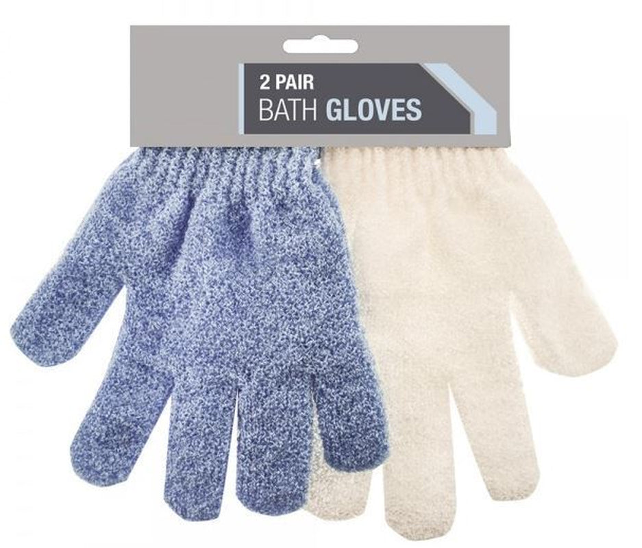 2Pair Exfoliating Bath Gloves Shower Face Skin Leg Body Wash Massage Scrub Clean
