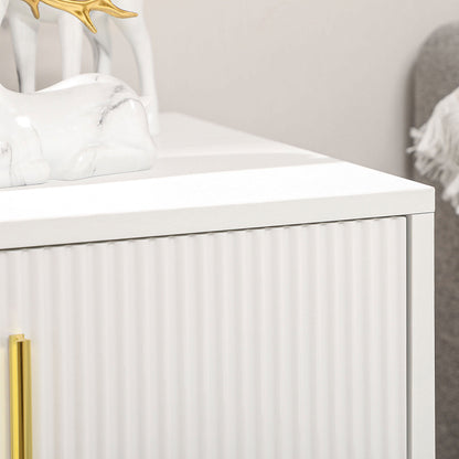 Small Chest of Drawers, Dresser with Handles Living Room White