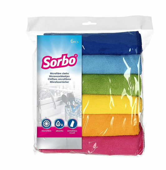 6 Large Microfibre Home Kitchen Car Valeting Dusters Polishing Cleaning Clothes