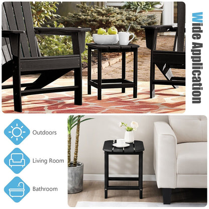 Side Table Indoor Outdoor Garden Patio HDPE Adirondack Rectangular End Table