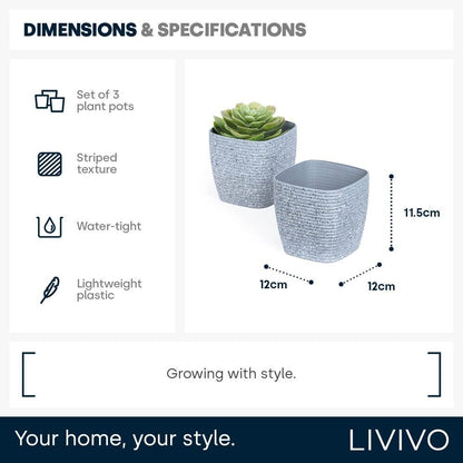 LIVIVO Plastic Garden Flowerpot, Planter Basket for Indoor & Outdoor Plants