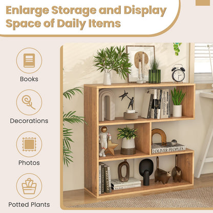 Concave/Convex Bookshelf for Living Room Bedroom Study Office