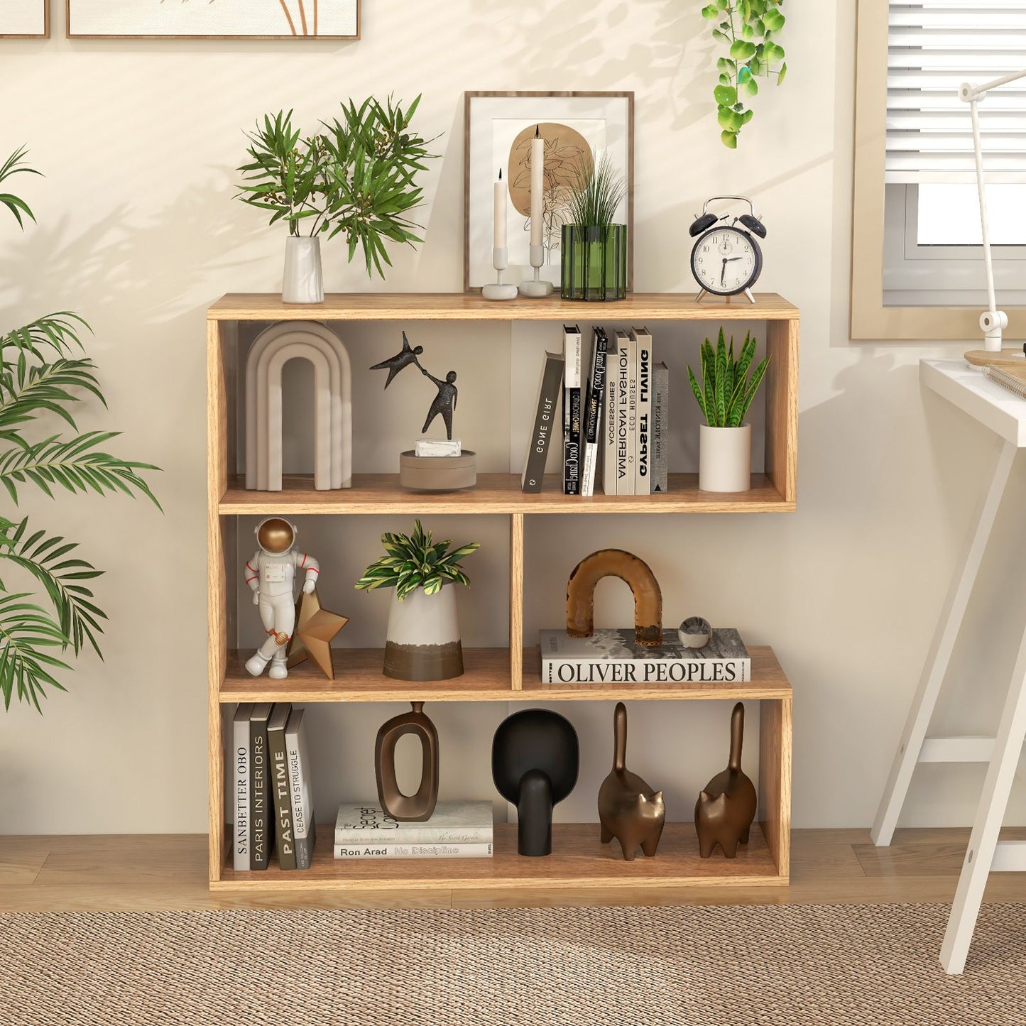 Concave/Convex Bookshelf for Living Room Bedroom Study Office