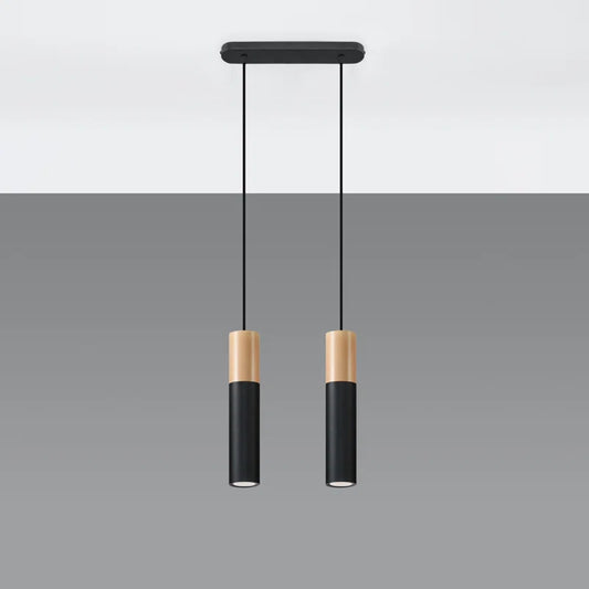 Dubin 2 - Light Kitchen Island;Cylinder;Cluster Cylinder Pendant with Wood Accents