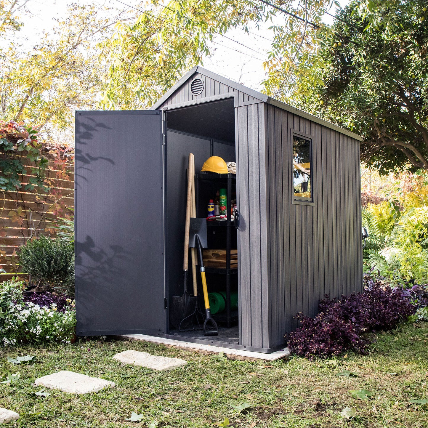 Keter Darwin Outdoor Garden Tool Storage Shed W/Window