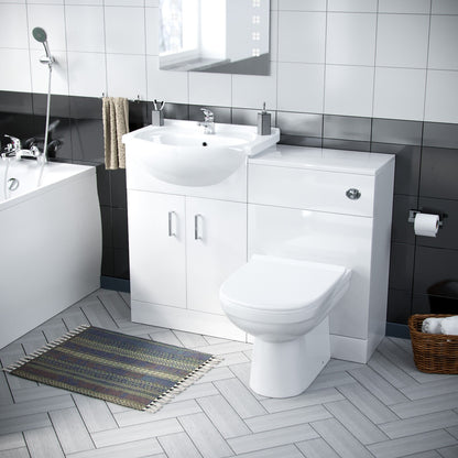 Btwl Toilet Flat Pack Vanity Unit Bath & Taps Complete Bathroom Suite | Debra