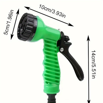 3X Telescopic Heavy-Duty Rubber Garden Hose with High-Pressure Water Gun