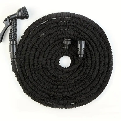 3X Telescopic Heavy-Duty Rubber Garden Hose with High-Pressure Water Gun
