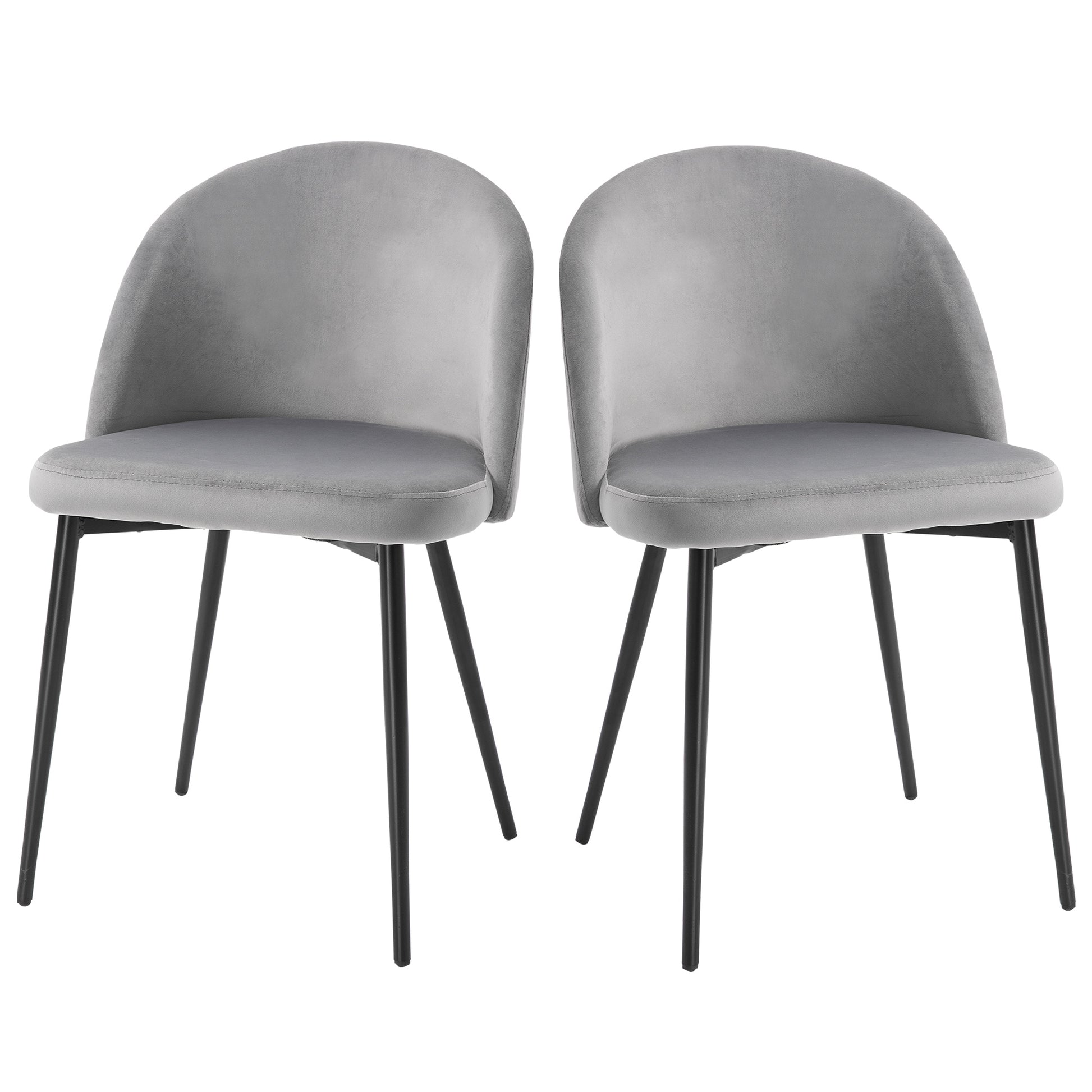 2 Pieces Modern Upholstered Fabric Bucket Seat Dining Chairs Living Room
