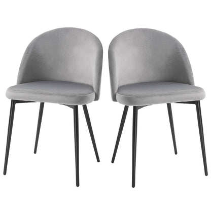 2 Pieces Modern Upholstered Fabric Bucket Seat Dining Chairs Living Room