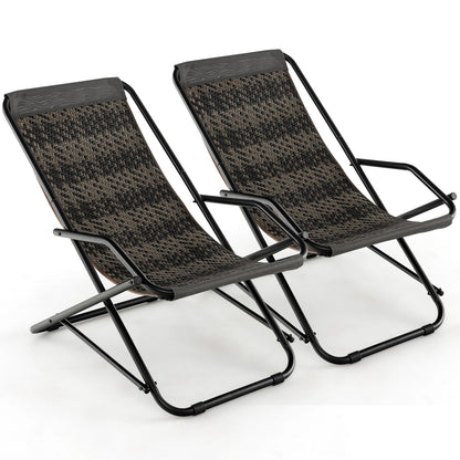 Outdoor Sling Chair with Armrests