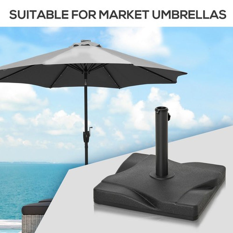 Outdoor Garden Parasol Base Stand Holder, Square, Fits Φ32Mm,Φ38Mm,Φ4