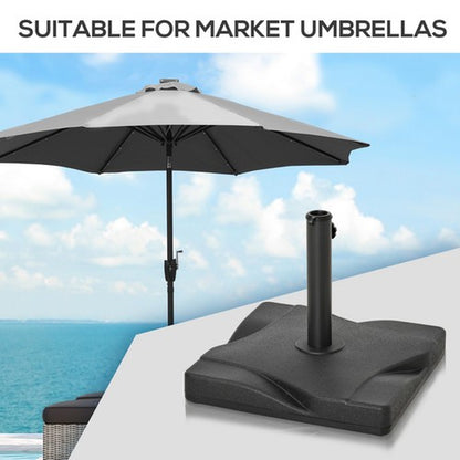 Outdoor Garden Parasol Base Stand Holder, Square, Fits Φ32Mm,Φ38Mm,Φ4