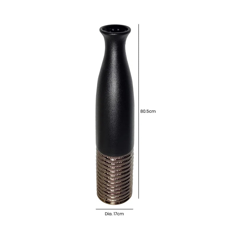 Textured Ceramic Floor Vase for the Living Room, Modern Decorative Vase