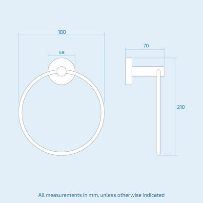 Modern round Black Matte Bathroom Accessories