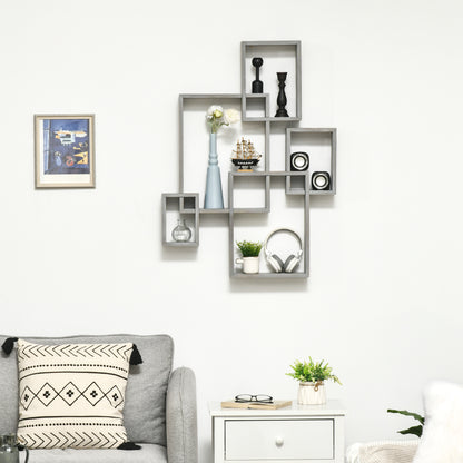 Wall Mounted Interlocking Cube Shelves, Display Wall Shelf for Living Room