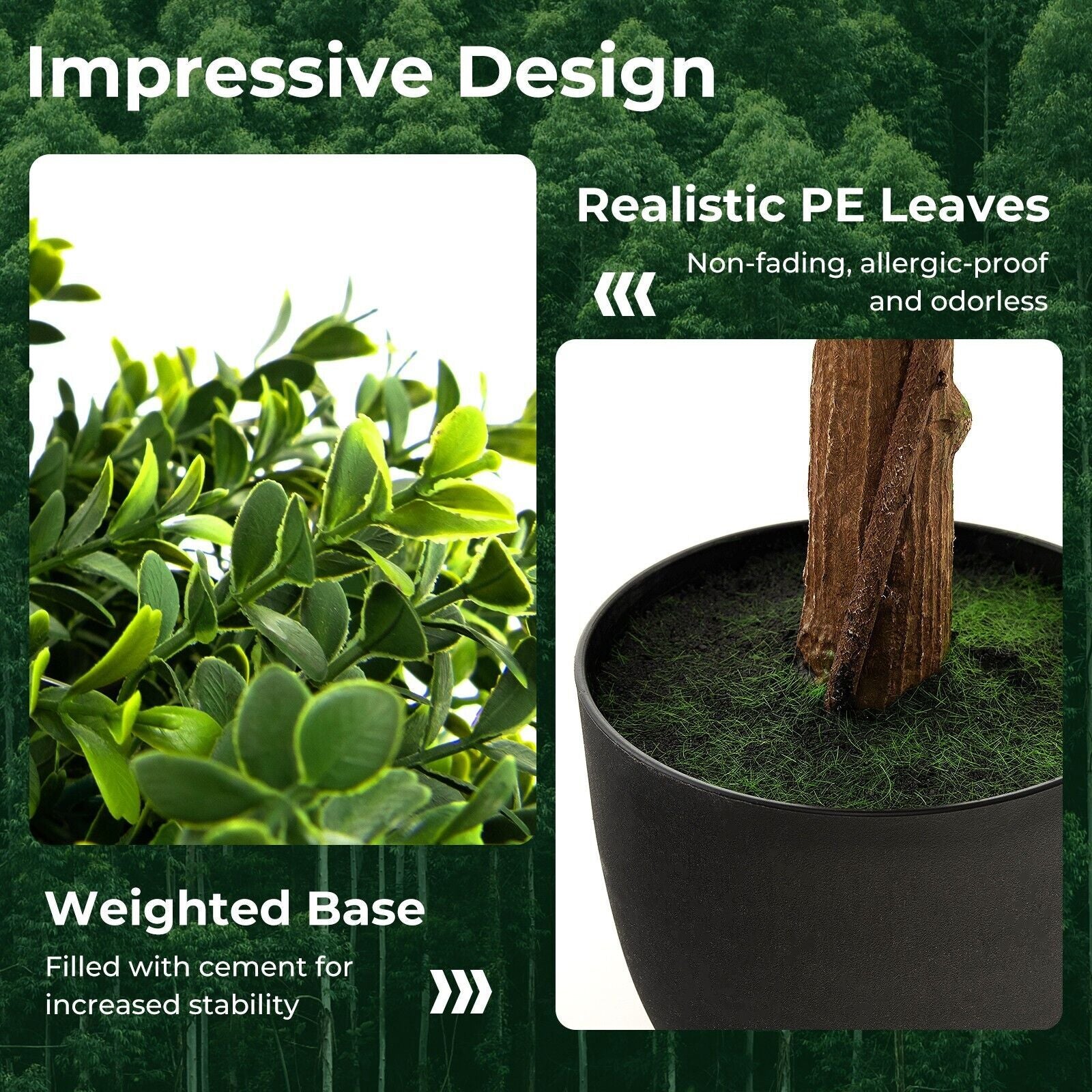 100CM Artificial Boxwood Topiary Double Ball Tree Faux Plant Fake Plant