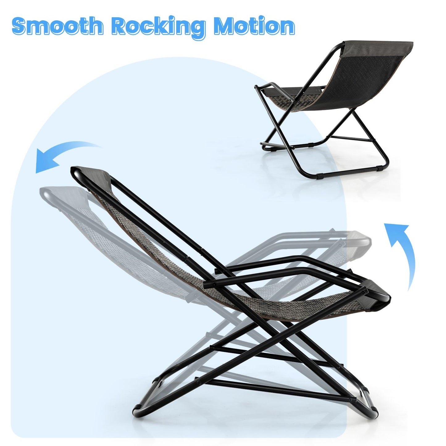 Outdoor Sling Chair with Armrests