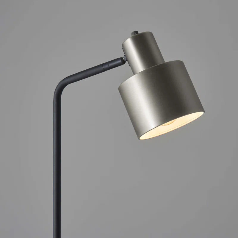 Salzman 148Cm Brushed Silver Task Floor Lamp
