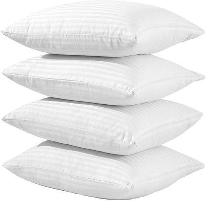 Pack of 4 Zipped WATERPROOF QUILTED Pillow Protectors Hypoallergenic Soft Covers