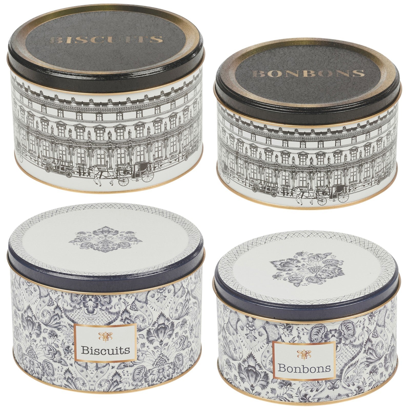 Pastry Biscuit Cookie Cake Pie Muffins and Sweet Tin Tea Set Designed Containers