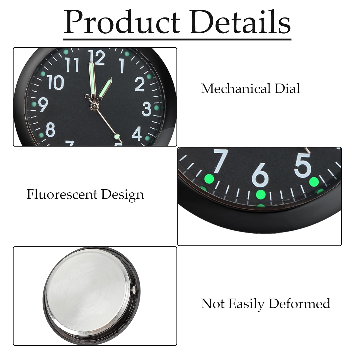Car Clock for Dashboard,Mini Digital Luminous Car Vent Clocks,Small Stick-On Quartz Clocks for Cars Easy to Read Time,Car Dashboard Clocks Watch for Automotive Boat Bike Home Office Decoration