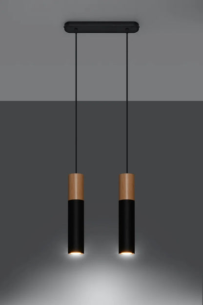 Dubin 2 - Light Kitchen Island;Cylinder;Cluster Cylinder Pendant with Wood Accents