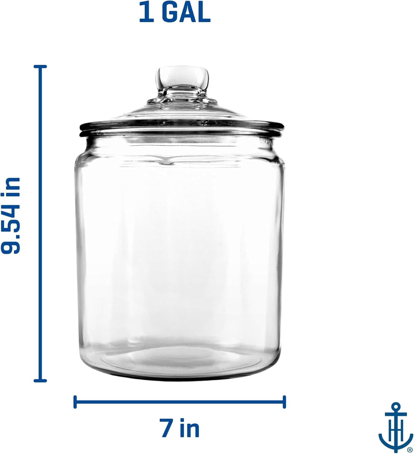 Heritage Hill 1 Gallon Glass Jar with Lid, Set of 2