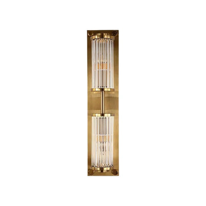 Angelica - Double Glass Wall Sconce Light for Living Room-Luxury Gold Wall Light – Antique Brass Sconce with Crystal Glow, Retro Decorative Fixture