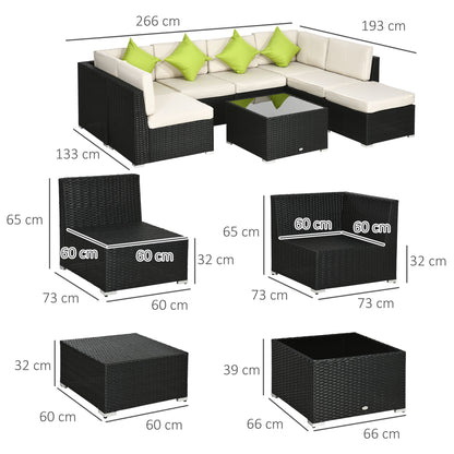 Rattan Outdoor Garden Furniture Patio Corner Sofa Set with Cushions