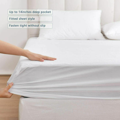 MATTRESS COVER PROTECTOR WATERPROOF TERRY FITTED SHEET SINGLE DOUBLE KING SIZE