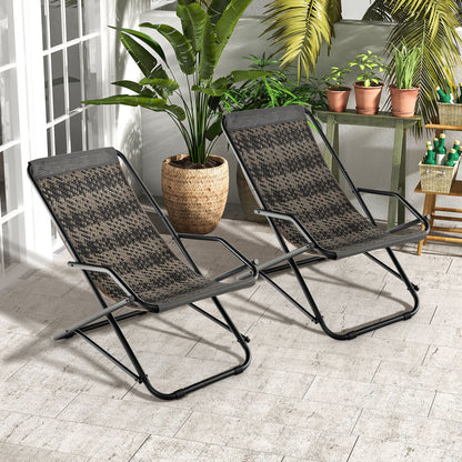 Outdoor Sling Chair with Armrests