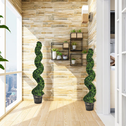 Set of 2 Artificial Spiral Topiary Tree
