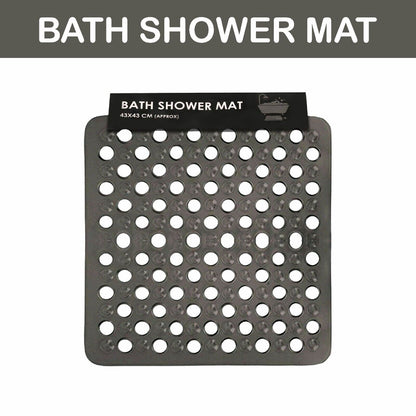 BATH SHOWER MAT NON SLIP PVC BATHROOM RUBBER MATS anti SLIP SUCTION 43 X 43 Cm