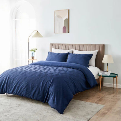 Polyester Geometric Duvet Cover with Pillowcases