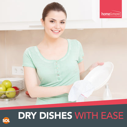 10Pk Dish Cloths White Cotton Dishcloth Kitchen Cleaning Drying Absorbent Towels