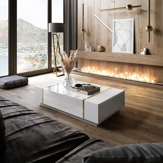 ONYX Living Room Set White High Gloss
