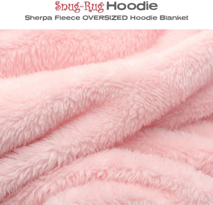 Snugrug Oversized Long Hooded Adult Sherpa Big Fleece Blanket Hoodie Sweatshirt