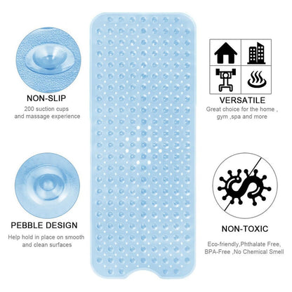 Extra Large Non Slip Bath Mat Bathtub Strong Suction Anti-Mold Rubber Shower Mat