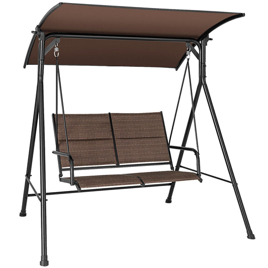2 Seat Outdoor Porch Swing Swing Glider Outdoor Swing for Yard Patio Garden