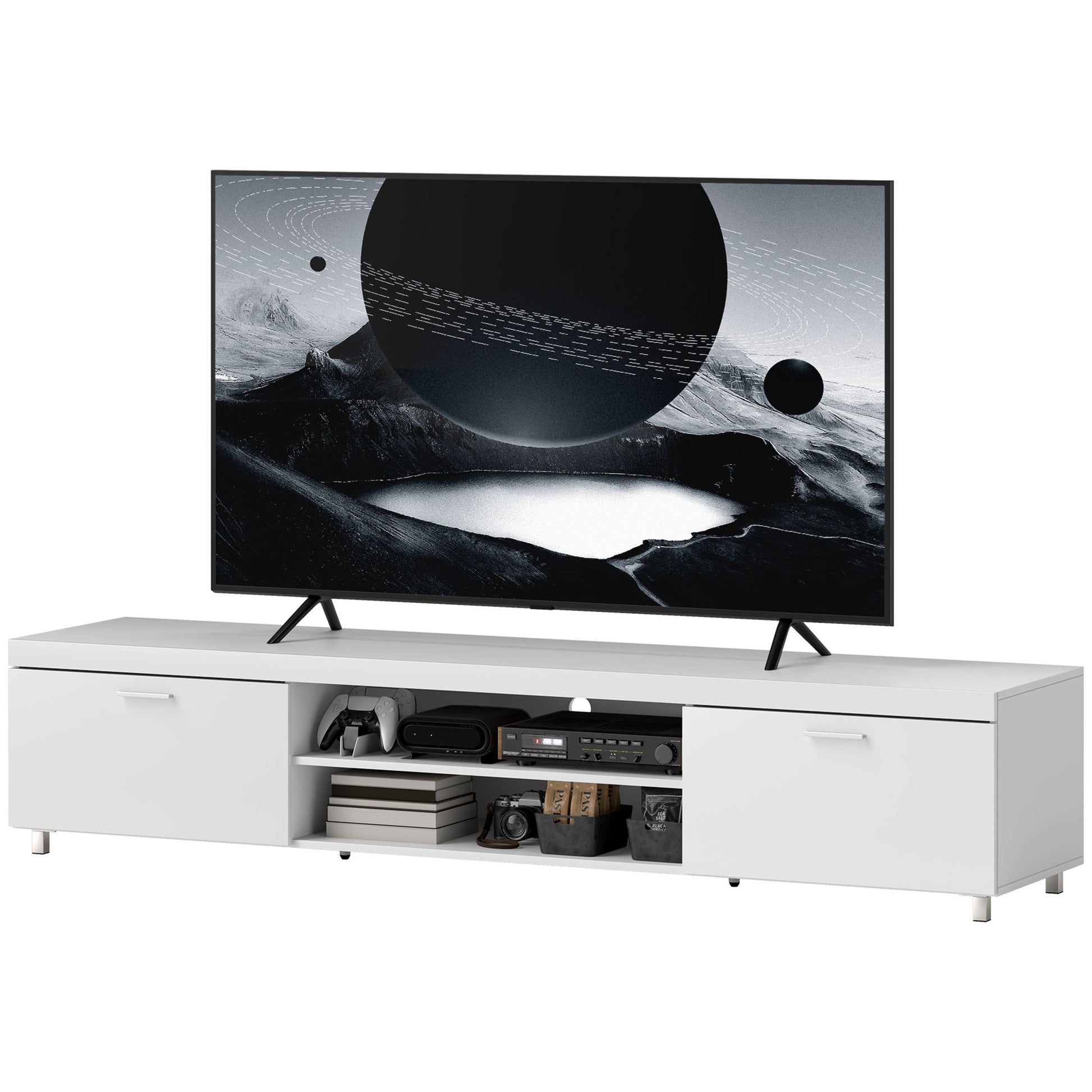 Modern Unit for TV W/ Cabinet Shelf for Living Room