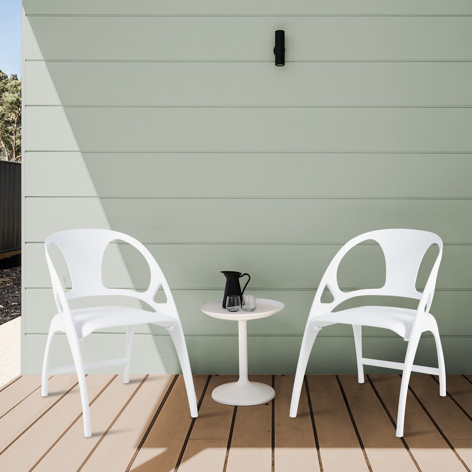 2Pcs Folding Dining Chair Modern Plastic Dining Armchairs Portable Guest Chair