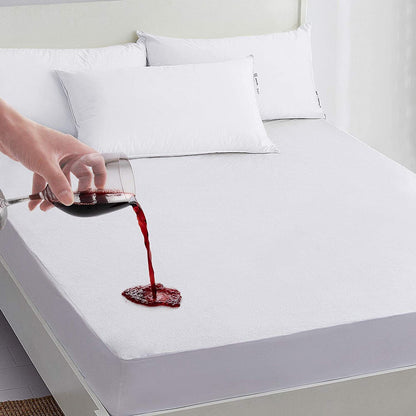 WATERPROOF TERRY TOWEL MATTRESS PROTECTOR FITTED SHEET EXTRA DEEP PROTECTOR UK