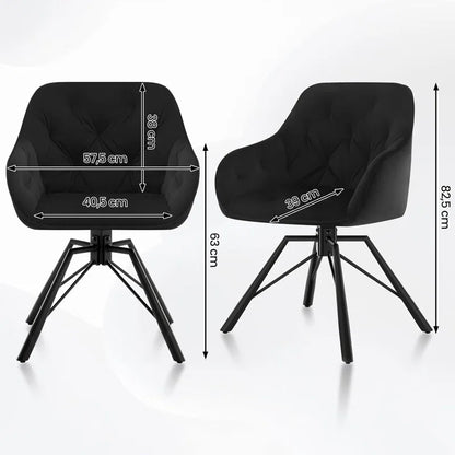 Dining Chair Swiveling, 1X Swivel Chair with Armrests, Dining Chair, Kitchen Chair, Upholstered Chair, Armchair, for Dining Room, Kitchen, Living Room, with Metal Legs, Velvet Cover, Cream