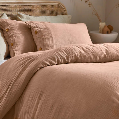 Mukadas Cotton Solid Colour Duvet Cover Set with Pillowcases