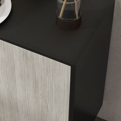 HOMCOM Sideboard Storage Cabinet for Living Room with Adjustable Shelves Black